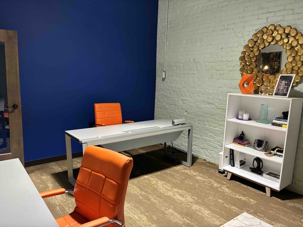 Private focus room supporting deep work in an executive workspace
